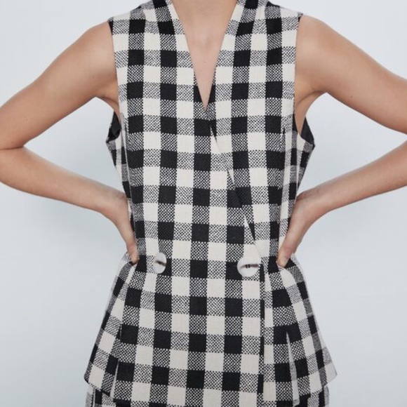 Zara | Checked Waistcoat - Picture 4 of 14